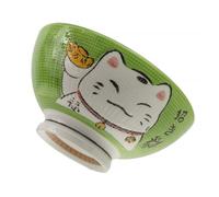 lachineuse - Grand Bol à Ramen Japonais - Teinte Verte ⌀ 17,5 cm - Contenance 1000 Ml - Chat Maneki Neko - Bol à Riz, Petit Déjeuner & Soupe - Déco d'Asie et du Japon - Cadeau Vaisselle Japonaise