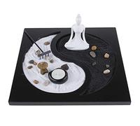 Lachineuse - Grand Jardin Zen - Sagesse Yin et Yang - Décoration 30X30 cm | Jardin Zen avec Sable et statuette - pour Intérieur Maison Bureau - Idée Cadeau Japon - Déco Asie