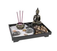 lachineuse - Jardin Zen Bouddha - Porte-Encens Asiatique - Décoration Zen - Jardin avec Sable - Ambiance d'Asie - pour Intérieur Maison Bureau - Idée Cadeau Japon - Déco Asie