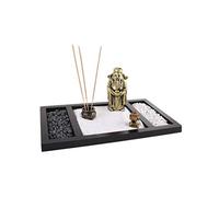 lachineuse - Jardin Zen Dieu de la Fortune - Porte-Encens Asiatique - Décoration Zen - Jardin avec Sable - Ambiance d'Asie - Pour Intérieur Maison Bureau - Dieu Caishen - Idée Cadeau Japon - Déco Asie