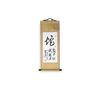 lachineuse - Kakemono Calligraphie Signe Chinois Serpent - Volonté, Délicatesse et Séduction - 80x30 cm - Tableau en Satin à Suspendre - Doré - Artisanat Chinois - Déco d'Asie - Idée Cadeau Chine