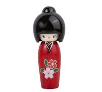 lachineuse - Kokeshi Japonaise Sérénité Rouge 14,5 cm - Poupée Japonaise en Bois, Kimono Fleurs de Cerisier - Figurine Déco Japonaise - Kokeshi Traditionnelle Japon - Idée Cadeau Original Déco Asie