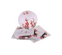 lachineuse Lot DE 4 LAMPIONS Boule Chinois - Motif Traditionnel Fleurs de Prunier, rouge 664 25 cm de diamètre chacun