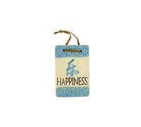 lachineuse Plaque Décorative Idéogramme Joie Décoration Asiatique | Plaque en céramique gravée de l'idéogramme chinois JOIE et du mot HAPPINESS, pour une touche positive à votre intérieur