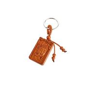 lachineuse - Porte-Clés Bouddha Traditionnel - Symbole D'Amour et de Sagesse - Bois de Jujubier, Métal - 9,8 x 2,8 cm - Couleur Bois - Souvenir d'Asie - Idée Cadeau Asie