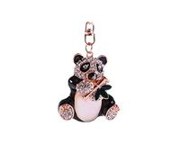 lachineuse - Porte-Clés Panda avec Strass Brillants - Porte-Bonheur - Symbole d'Équilibre & Tranquillité - Objet Feng Shui - 11 x 5 cm - Idée Cadeau Bijou Asiatique - Coloris Doré