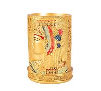 lachineuse - Pot à Crayon Égyptien Doré - Objet Décoration Bureau Égypte Antique - Avec Hiéroglyphes - Idée Cadeau Originale Souvenir Égypte - Cadeau Homme Femme Déco Intérieure