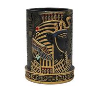lachineuse - Pot à Crayon Pharaon Noir - Rangez Vos Stylos à la Mode Egyptienne - Objet Déco Bureau Égypte Antique - Idée Cadeau Originale Souvenir Égypte - Cadeau Homme Femme Déco Intérieure