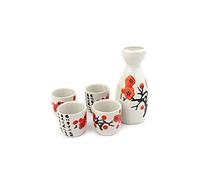 lachineuse Service à Saké Fleurs de Cerisier 4 Tasses & Carafe
