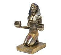lachineuse - Statue Pharaon Offrande 19 cm - Dieu Égyptien - Statuette Décoration Égypte Antique - Figurine Objet Egyptien - Buste Egyptien Bronze Idée Cadeau Originale Déco - Décoration Intérieure