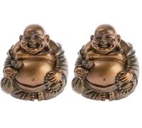 lachineuse - Statuette Bouddhas Rieurs d'Abondance - Statue Petit Bouddha Bronze 5cm - Décoration Feng Shui - Objet Déco Zen Chinoise pour Intérieur Salon Bureau - Idée Cadeau Chine Asie Porte Bonheur