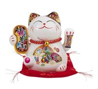 lachineuse Chat Maneki Neko Japonais - Chance ET Bonheur - Hauteur 16 cm - Bras Mobile