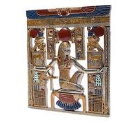 lachineuse - Tableau Fresque Égyptienne 26,5 x 23,5cm - Cadre Égyptien avec Pharaons & Hiéroglyphes - Décoration Égyptienne - Objet Déco Égypte Antique - Idée Cadeau Originale Déco Intérieure