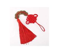 lachineuse - Talisman Feng Shui de Prospérité - Amulette Porte-Bonheur avec Pompon & 6 Pièces Chinoises Sapèques - Longueur 33 cm - Coloris Rouge & Doré - Idée Cadeau Asiatique - Chance & Richesse