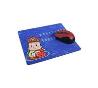 lachineuse - Tapis de Souris Asiatique - Modèle Petit Bonze - en Mousse - Bleu, Rouge, Jaune - 24x20 cm - Style Humoristique - PC Fixe, Portable - Idée Cadeau Déco Asie - Noël, Anniversaire