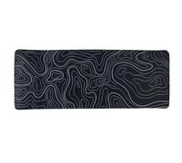 lachineuse - Tapis DE Souris XXL - Carte Topographique - Noir - 800 X 300 X 3 mm - Déco Originale - Antidérapant et Résistant à l'eau - Déco Bureau - Idée Cadeau Japon Asie