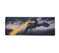 lachineuse Tapis DE Souris XXL - Dragon de Feu - Mythes et Traditions - 800 x 300 x 3 mm - Déco Chinoise - Antidérapant et Résistant à l'eau - Déco Bureau - Idée Cadeau Japon Asie