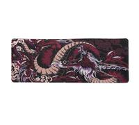 lachineuse Tapis DE Souris XXL - Dragon Rouge - Mythes et Traditions - 800 x 300 x 3 mm - Multicolore - Déco d'Asie - Antidérapant et Résistant à l'eau - Déco Bureau - Idée Cadeau Japon Asie
