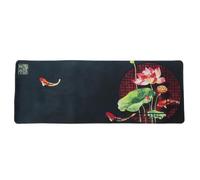 lachineuse Tapis DE Souris XXL - Fleurs de Lotus - Tradition d'Asie - 800 x 300 x 3 mm - Multicolore - Déco Japonaise - Antidérapant et Résistant à l'eau - Déco Bureau - Idée Cadeau Japon Asie