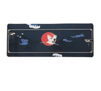 lachineuse Tapis DE Souris XXL - Grues du Japon & Soleil Rouge - Symbolisme Longévité - 800 X 300 X 3 mm - Multicolore - Déco Japon - Antidérapant et Résistant à l'eau - Idée Cadeau Japon Asie