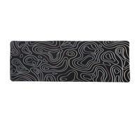 lachineuse Tapis DE Souris XXL - Lignes Topographiques - Moderne et Design - Noir - 800 x 300 x 3 mm - Déco Originale - Antidérapant et Résistant à l'eau - Déco Bureau - Idée Cadeau Japon Asie