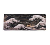 lachineuse - Tapis DE Souris XXL - Spécial Japon - Inspiration Vague de Kanagawa - 800 X 300 X 3 mm - Déco Japonaise - Antidérapant et Résistant à l'eau - Déco Bureau - Idée Cadeau Japon Asie