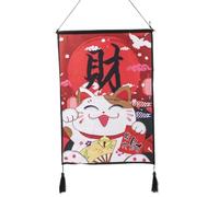 lachineuse - Tapisserie Murale Chat Porte-Bonheur - Panneau Mural - Décoration Japonaise à Suspendre - 47 x 66 cm - Tableau Mur - Multicolore - Idée Cadeau Japon Asie