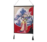 lachineuse - Tapisserie Murale Japon Eternel - Panneau Mural - Geisha Nipponne - Décoration Japonaise à Suspendre - 47 x 66 cm - Tableau Mur - Coloris Jaune, Orange - Idée Cadeau Japon Asie