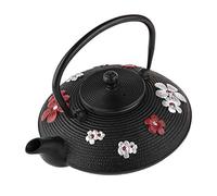 lachineuse - Théière Japonaise en Fonte - Fleurs de Cerisier - Avec Filtre Infuseur - Capacité 0,8L - Décoration Japonaise Asiatique - Théière Traditionnelle Nipponne - Service du Thé - Coloris Noir