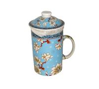 lachineuse - TISANIERE à THE Chinoise - FLEUR DE LOTUS - Tasse à Infusion en Porcelaine - Avec Infuseur et Couvercle - Vaisselle Traditionnelle de Chine - Idée Cadeau Thé Asie