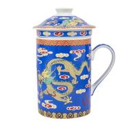 lachineuse Tisanière à Thé ou Infusion - Motif Dragon Bleu Céleste Impérial - Tasse en Porcelaine - Hauteur 14,5 cm - Petit Déjeuner, Détente - Idée Cadeau Asie Chine