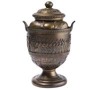 lachineuse - Urne Égyptienne 28 cm - Vase Égyptien - Décoration Égypte Antique - Objet Déco Intérieure - Bronze Mythologie - Cobra, Taureau, Hiéroglyphes, Pharaons - Idée Cadeau Originale