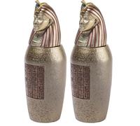 lachineuse - Vase Canope Amset - Statuette Égyptienne 21 cm - Objet Décoration Égypte Antique - Statue Figurine Statuette Tête de Pharaon - Idée Cadeau Déco Coffret Urne - Coloris Bronze Doré