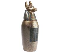 lachineuse - Vase Canope Anubis - Statuette Égyptienne 21 cm - Objet Décoration Égypte Antique - Statue Figurine Pharaon Tête de Chacal - Idée Cadeau Déco Coffret Urne - Coloris Bronze Doré