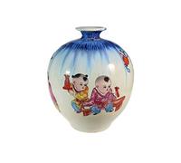 lachineuse - Vase Traditionnel Chinois - Les Enfants du Bonheur - H. 24 cm - Porcelaine - Multicolore - Objet Déco Chinois - Traditions d'Asie - Idée Cadeau Asie Chine