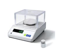 LACHOI Balance analytique haute précision avec pare-brise 500 g 0,001 g | Pesage de bijoux, avec poids d'étalonnage, balance numérique, affichage LED