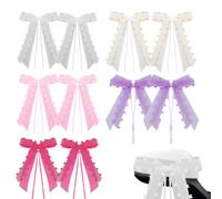 LACHT 10 Pièces Noeud Voiture Mariage,Decoration Voiture Mariage,Décoration Voiture Mariage,Nœud Ruban Mariage Voiture Dentelle En Forme De Cœur Arc,Mariages Kit,Pour Married Voitures,Party Deco Etc