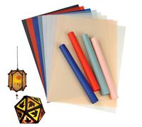 LACHT 18X Papier Vitrail Couleur, Couleur Macaron，9 Couleurs Différentes, A4 Papiers Calque Couleurs Transparent, Papiers Vitrail Loisir Creatif, Pour Faire Des Lanternes Et Bricolage