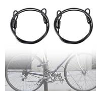 LACHT 2 Pièces Câble Antivol de Vélo Câble de Sécurité en Acier avec œillets Longueur 1m Épaisseur 4mm avec Revêtement PVC pour Cadenas Antivol à Disque et Antivol en U-Noir