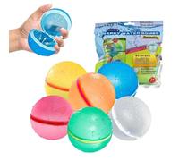 LACHT 6 pcs Ballons d'Eau Réutilisables,bombe a eau,Ballon d'Eau Magnétiques en Silicone Boules d'Eau Auto-Scellantes Bombe à Eau Remplissage Rapide pour Adultes Adolescents Enfants (Multicolore)