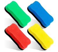 LACHT Effaceur Tableau Blanc, 4 Pcs Brosse Tableau Blanc Magnetique, Effaceur Ardoise Colorée Eva Avec Tampon En Feutre Épais Gomme De À Sec Pour Écoles Maison Bureau(Forme D'Os)