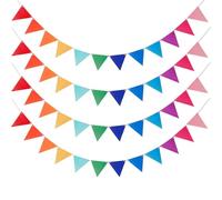 LACHT Guirlande Fanions Multicolore, 16M /52Ft Guirlande Anniversaire Exterieu Banderole Tissu Anniversaire Décoration Pour Jardin Champetre Baptême Mariage Boheme Festivals Fete.