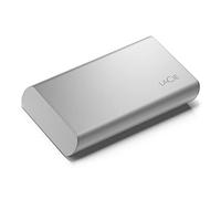 LaCie Portable SSD 500 Go, SSD externe, USB-C, USB 3.2 de 2e génération, Compatible Iphone 15 Pro, vitesses pouvant atteindre 1 050 Mo/s, Moon Silver, avec les services Rescue (STKS500400)