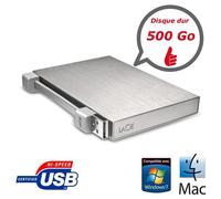 Lacie Rikiki Go 500 Go 2.5"" Argent