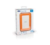 LaCie Rugged Mini 2 To HDD 5400 tr/min USB 3.2 Gen 1 Micro-USB B, résistant aux chocs et à l'eau, 256-bit AES, compatible Windows et macOS, Orange/Argent