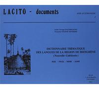 Lacito-Documents : Dictionnaire Thématique des Langues de la Région de Hienghene (Nouvelle-Calédonie): Pije-Fwâi-Nemi-Jawe. Phonologie comparée des langues de Hienghene et du proto-océanien