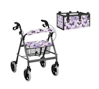 LACIYISON Ensemble d'accessoires universels pour déambulateur et housse de dossier, grande capacité, motif papillon, violet