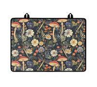 LACIYISON Housse de protection antidérapante en verre pour cuisinière électrique, motif champignon, libellule et marguerites avec boucles de suspension