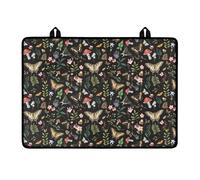 LACIYISON Housse de protection en verre de silicone avec motif papillon, champignon et fleur, 73,7 x 53,3 cm, pour cuisinière électrique, tapis de séchage en silicone résistant à la chaleur