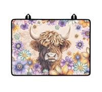LACIYISON Housse de protection pour cuisinière électrique, motif bovins des Highlands, mandala bohème, imperméable, protection de cuisinière en céramique, résistante à la chaleur